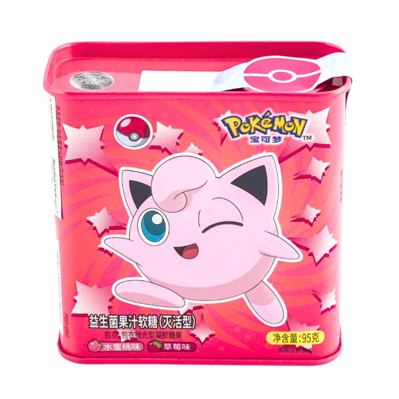 Bala de goma morango e pêssego Jigglypuff Pokémon 95g