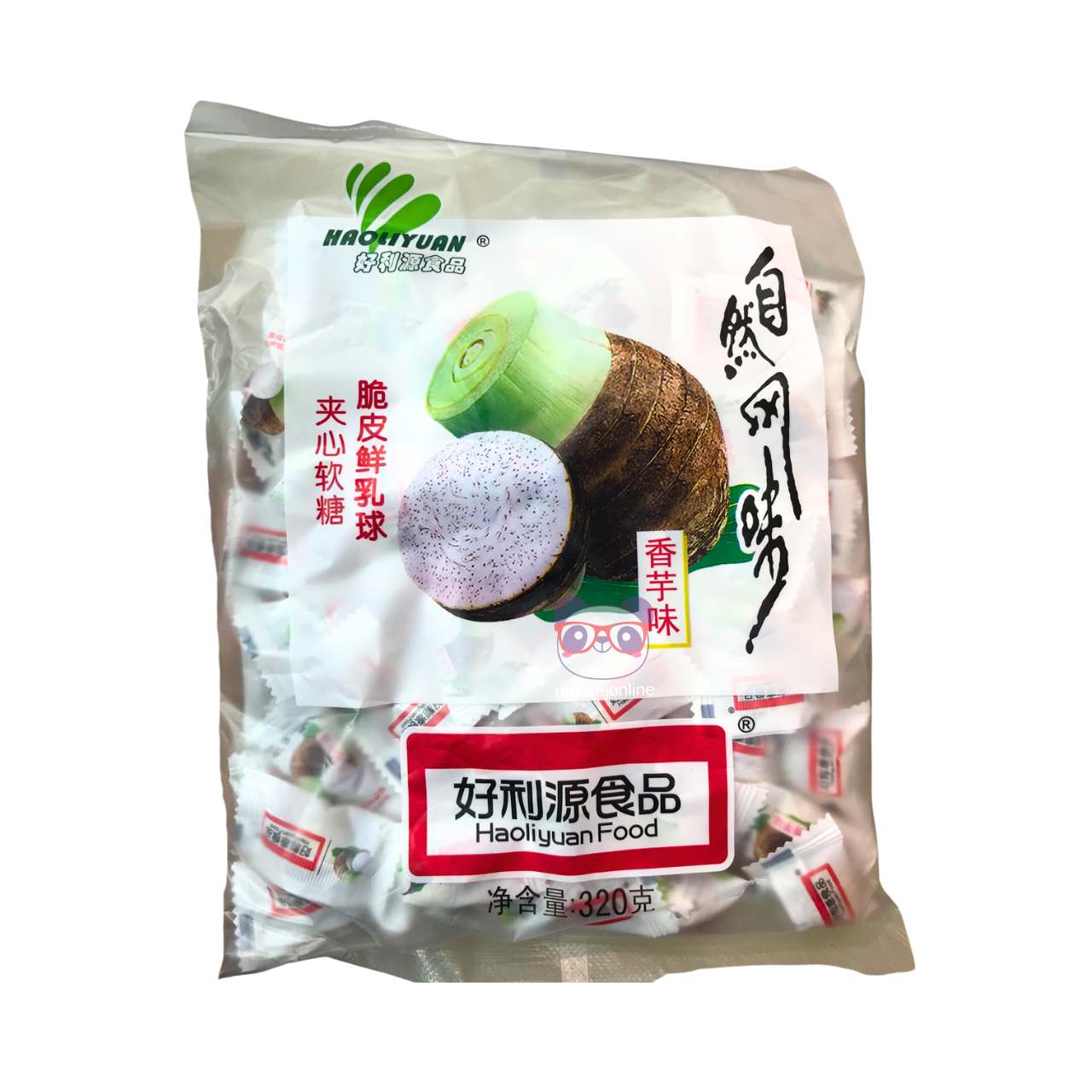 Bala de leite recheada sabor taro (raiz asiática) - Haoliyuan 320g