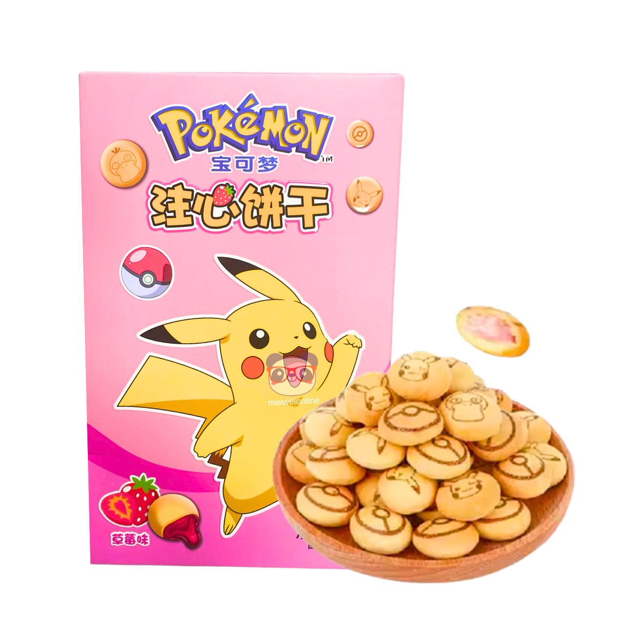 Biscoito ao leite recheado sabor morango Pokémon 52g