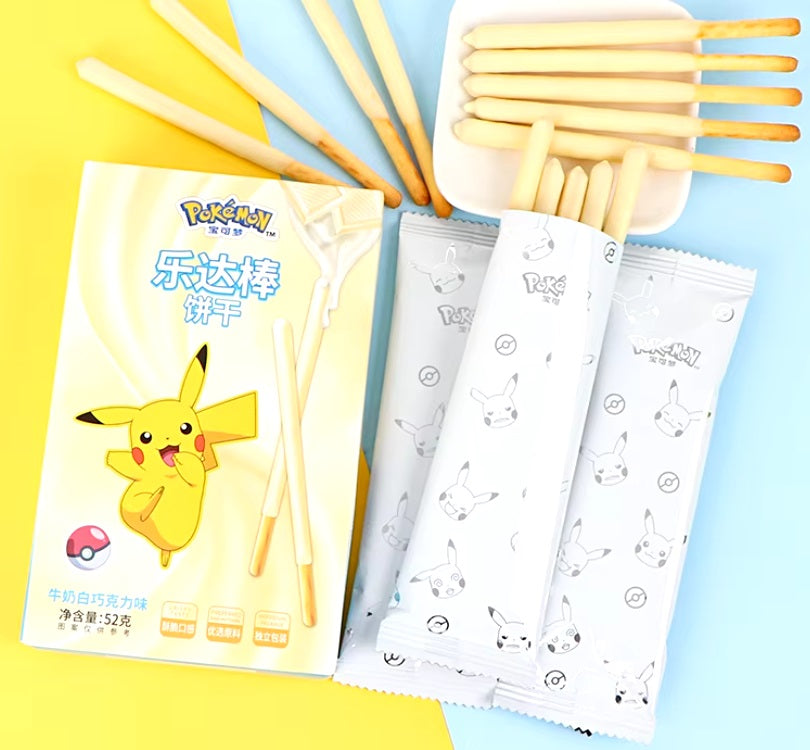 Biscoito palito sabor chocolate branco Pokémon 52g