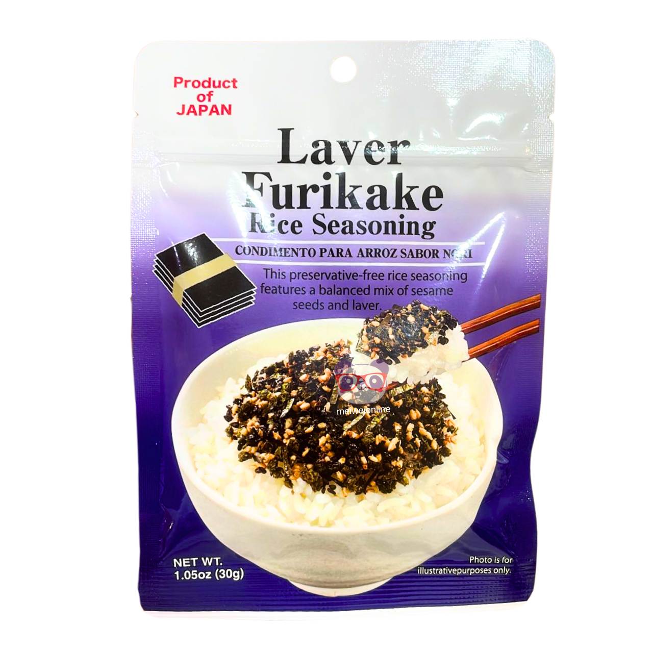 Furikake tempero p/ arroz sabor Nori - Daiso 30g