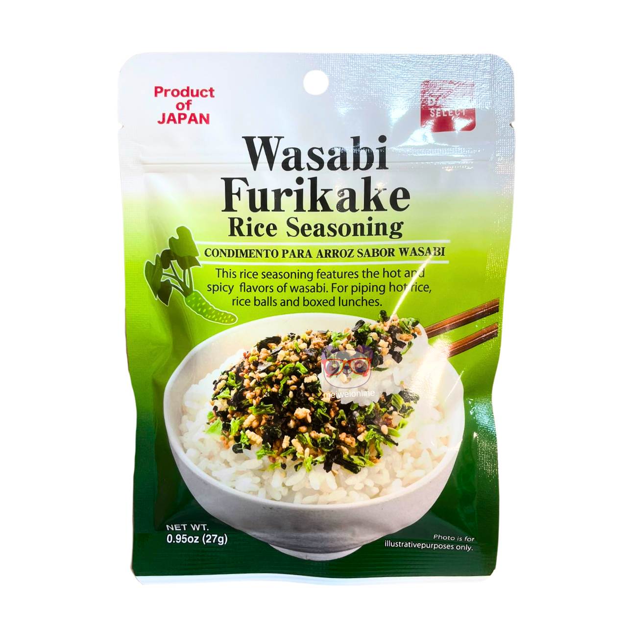 Furikake tempero p/ arroz sabor wasabi - Daiso 30g