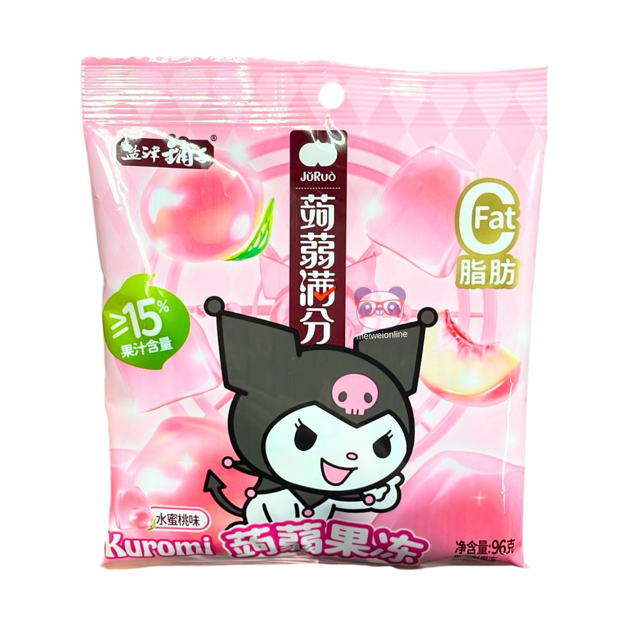 Gelatina de konjac sabor pêssego Kuromi - JuRuo 96g