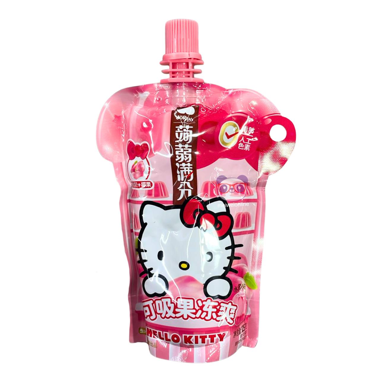 Gelatina de konjac sabor pêssego Hello Kitty - JuRuo 125g