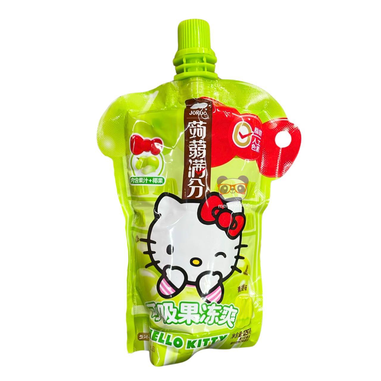 Gelatina de konjac sabor uva verde Hello Kitty - JuRuo 125g