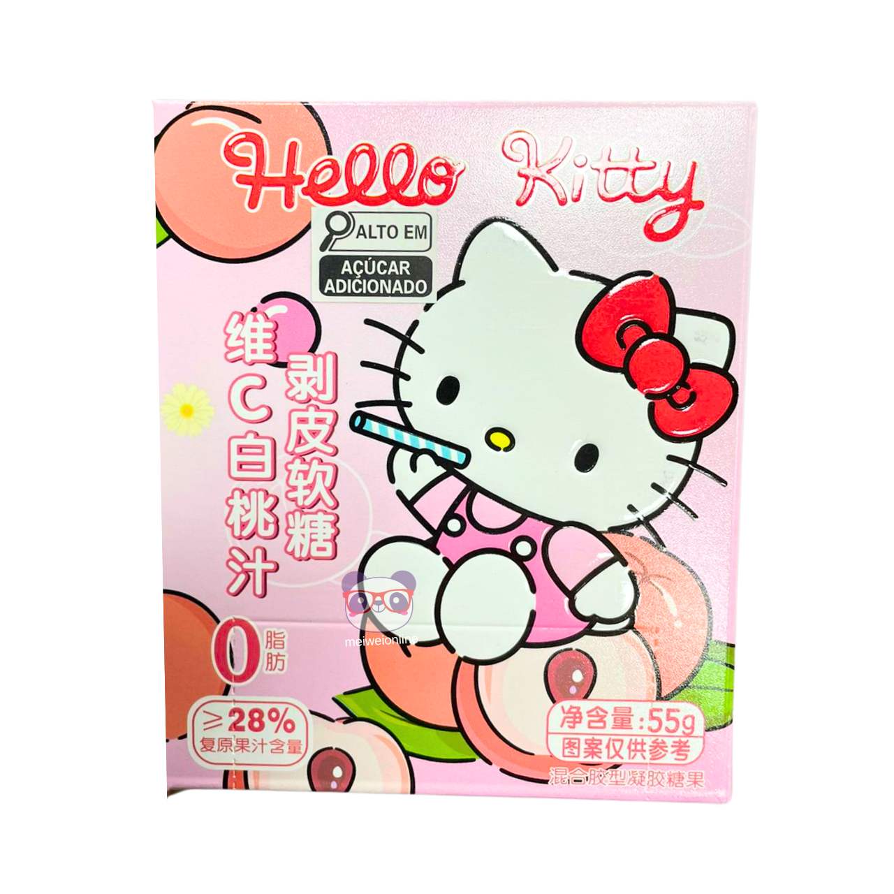 Bala sabor pêssego Hello Kitty - Guangdong JinJin 55g