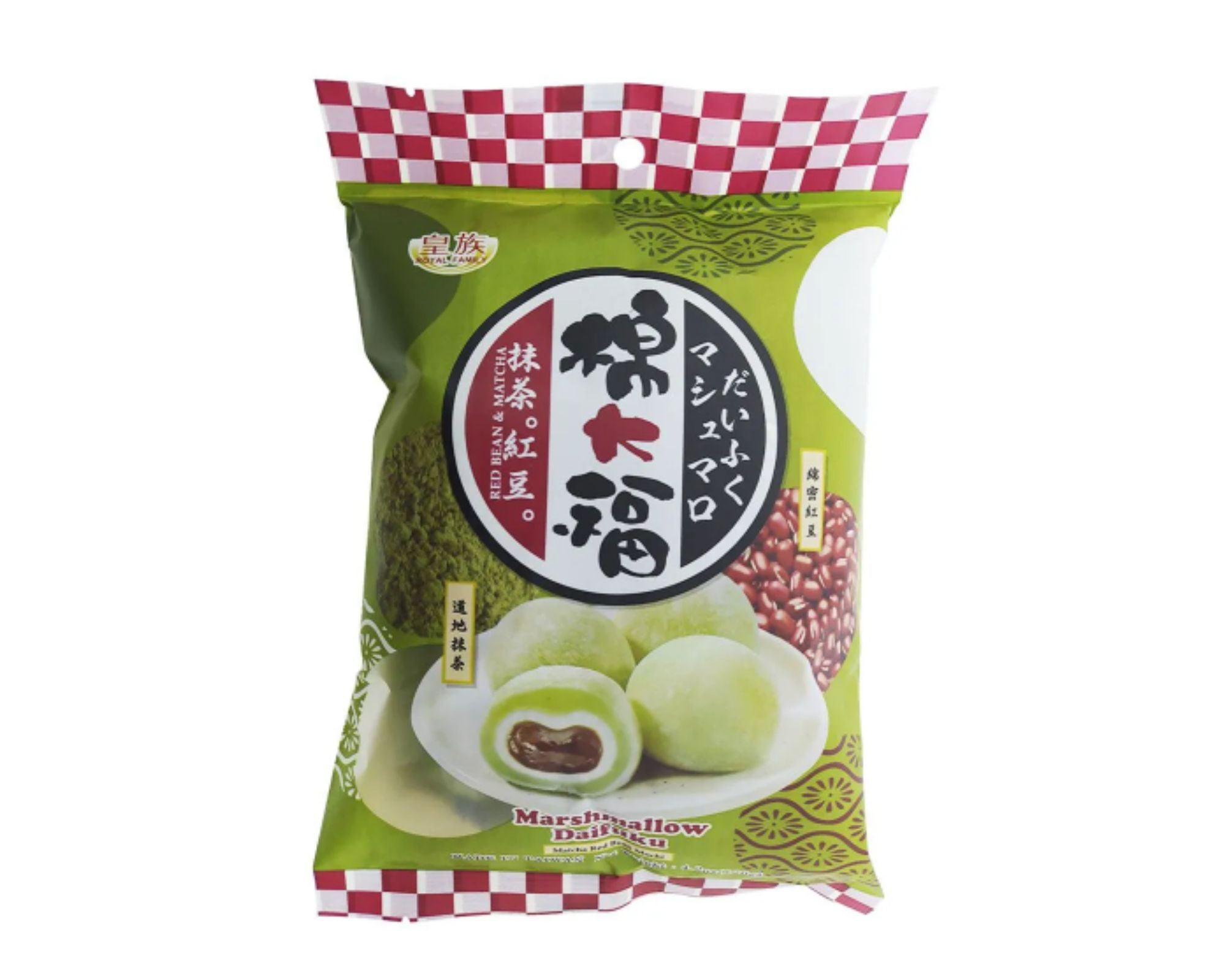 Mochi Sabor Matcha e Feijão Vermelho (Azuki) - Royal Family 120g